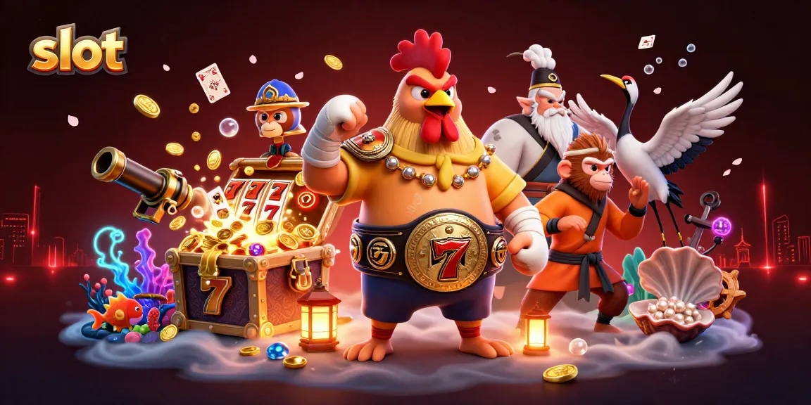 Experience thrilling slot adventures with our vibrant and dynamic casino illustration featuring animated characters and jackpot elements.