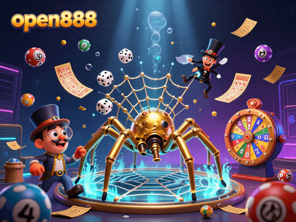 Spin the dynamic prize wheel at open888 while colorful lottery balls bounce in anticipation.