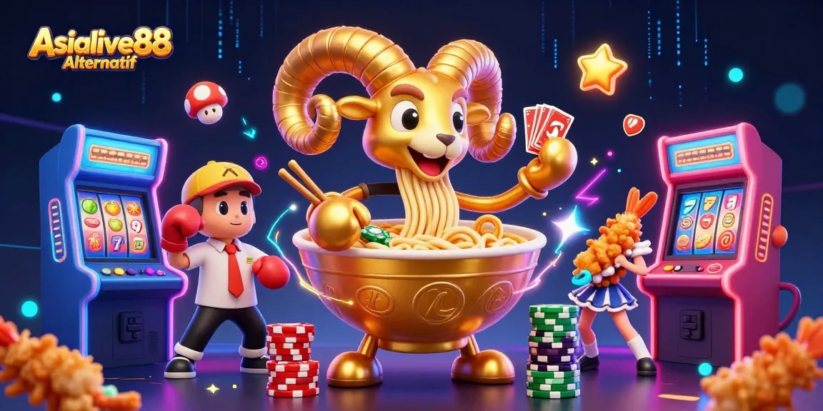 Experience the excitement of Asialive88 Alternatif with dynamic casino characters and vibrant elements.