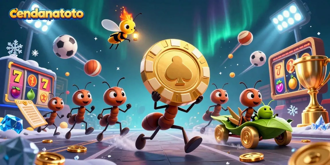 Engage with cendanatoto’s whimsical 3D adventure featuring a heist of massive golden poker chips.