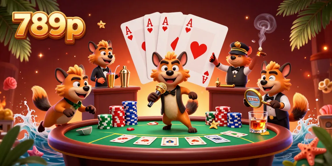 Hyenas entertain in a vibrant casino setting, showcasing the essence of 789p gaming fun.