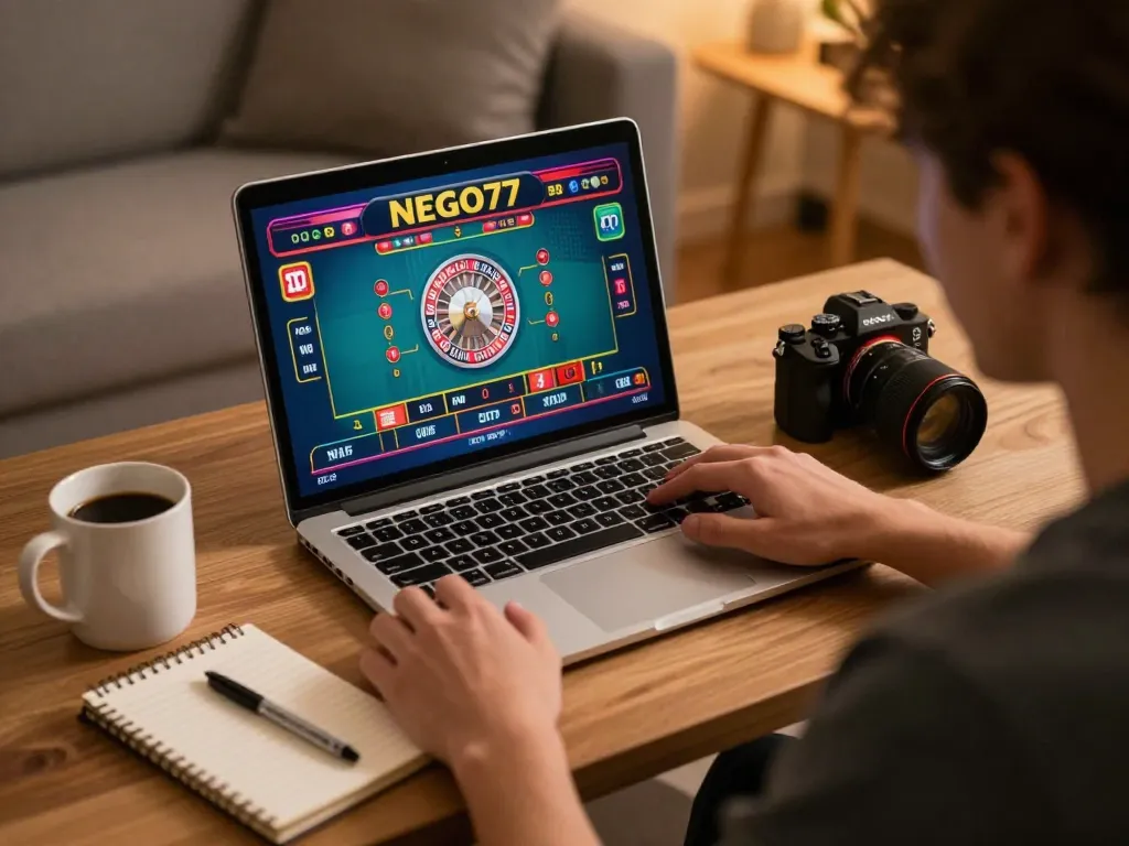 Engaging online gaming session at NEGO77 with a player placing roulette bets