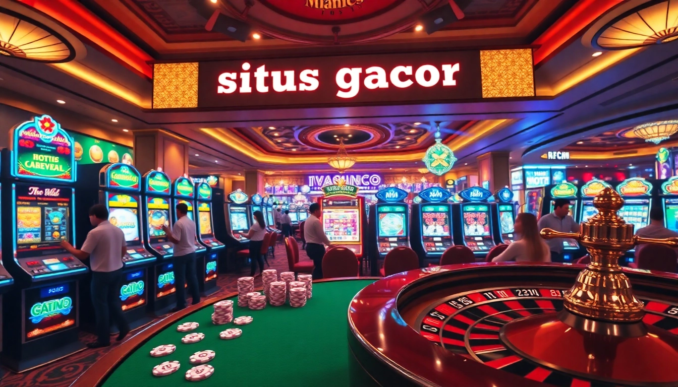 Experience high-stakes excitement at situs gacor with vibrant gaming slots and luxury casino atmosphere.