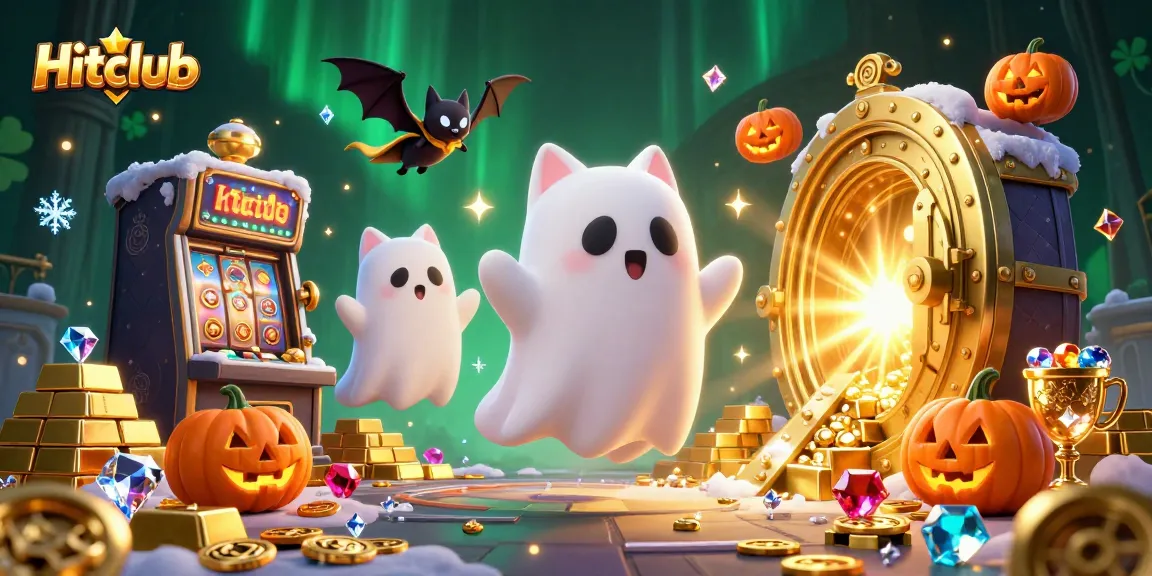 Experience the thrills at Hitclub with ghostly characters among treasures in an enchanting casino.