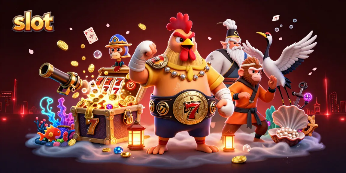 Experience thrilling slot adventures with our vibrant and dynamic casino illustration featuring animated characters and jackpot elements.