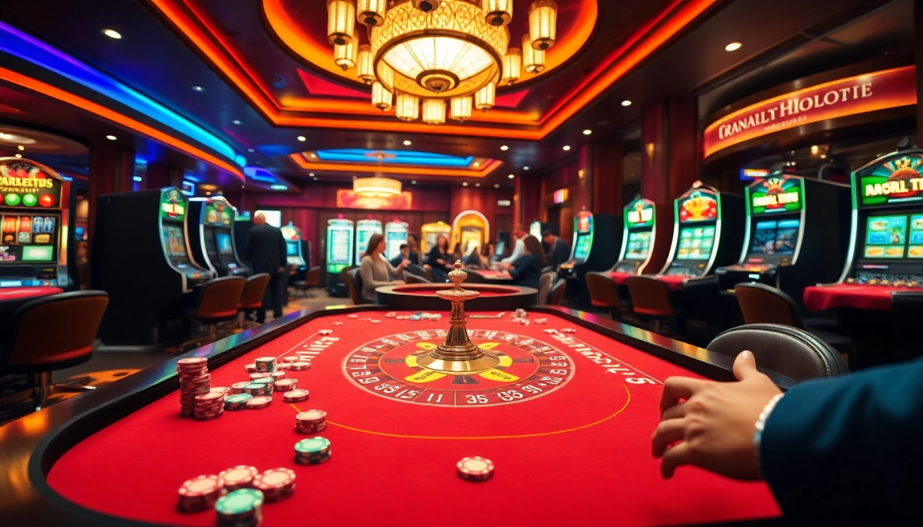 Exciting casino action at MV88 with vibrant games and luxurious tables.