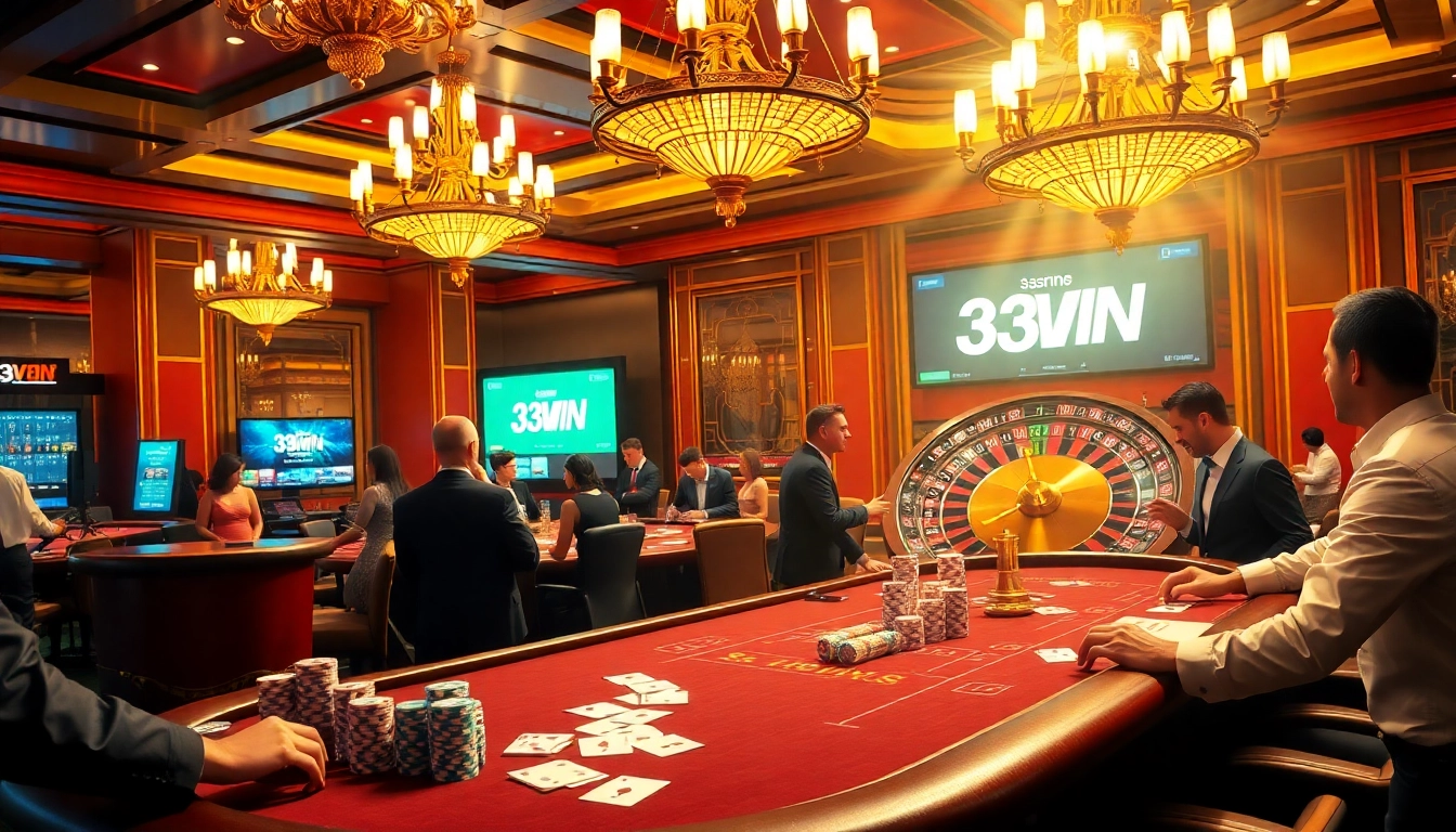 Experience the thrill of gambling at 33WIN with vibrant casino tables and engaging gameplay.