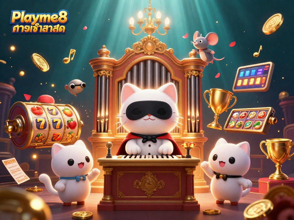 เล่นเกมใน Playme8 ทางเข้าล่าสุด พร้อมเจอกับแมวขาวหน้ากากที่คาสิโนสุดหรู
