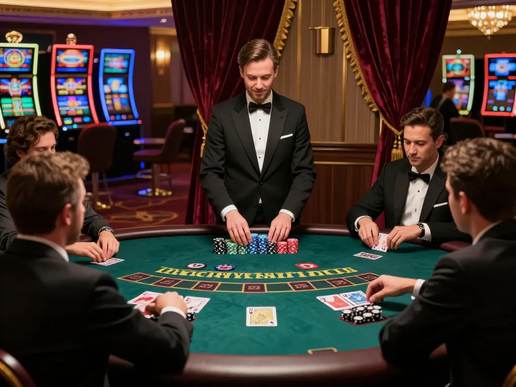 Experience professional gameplay at nhà cái 388bet blackjack table with players placing bets.