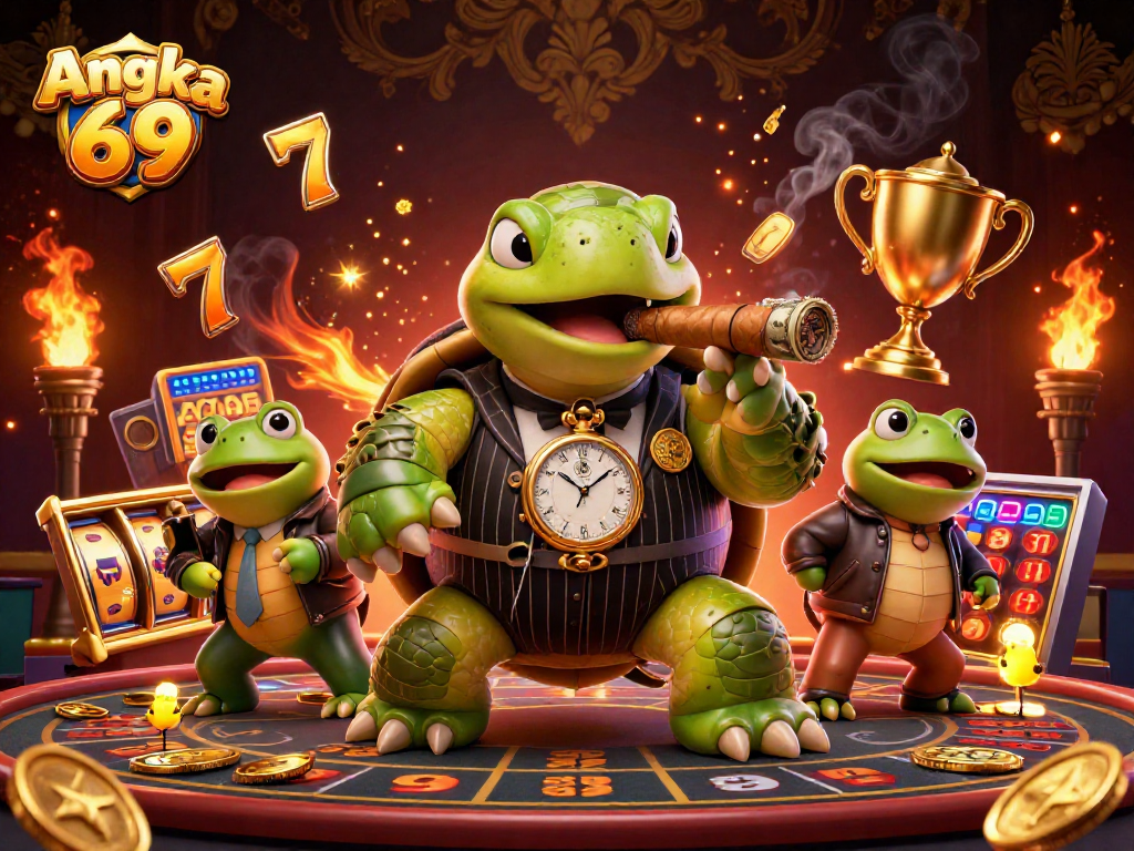 Engage with Angka 69's thrilling slots through a dynamic 3D gaming scene.
