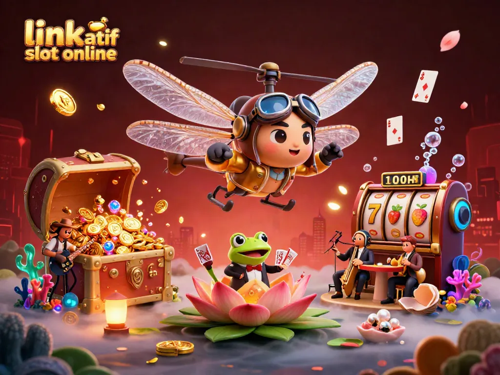 Gambarkan pengalaman seru bermain link alternatif slot online di kasino, dengan simbol buah dan jackpot.