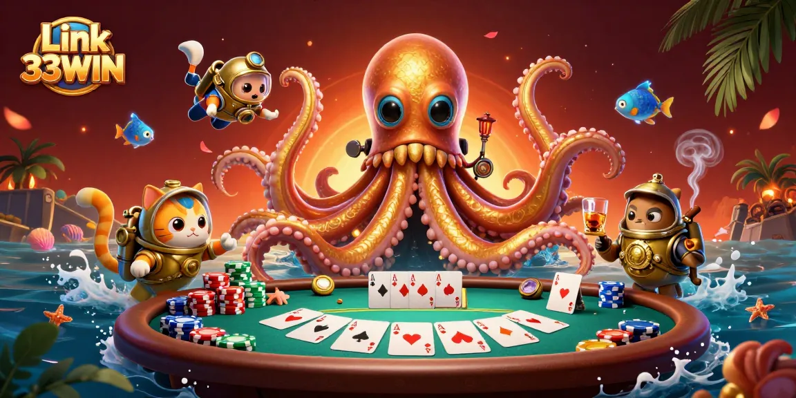 Engage in thrilling games at Link 33WIN with dazzling casino visuals and characters.
