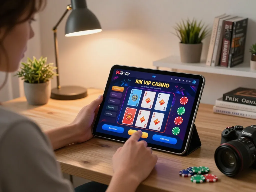 Engaging experience on rik vip app with vibrant casino gameplay on tablet.