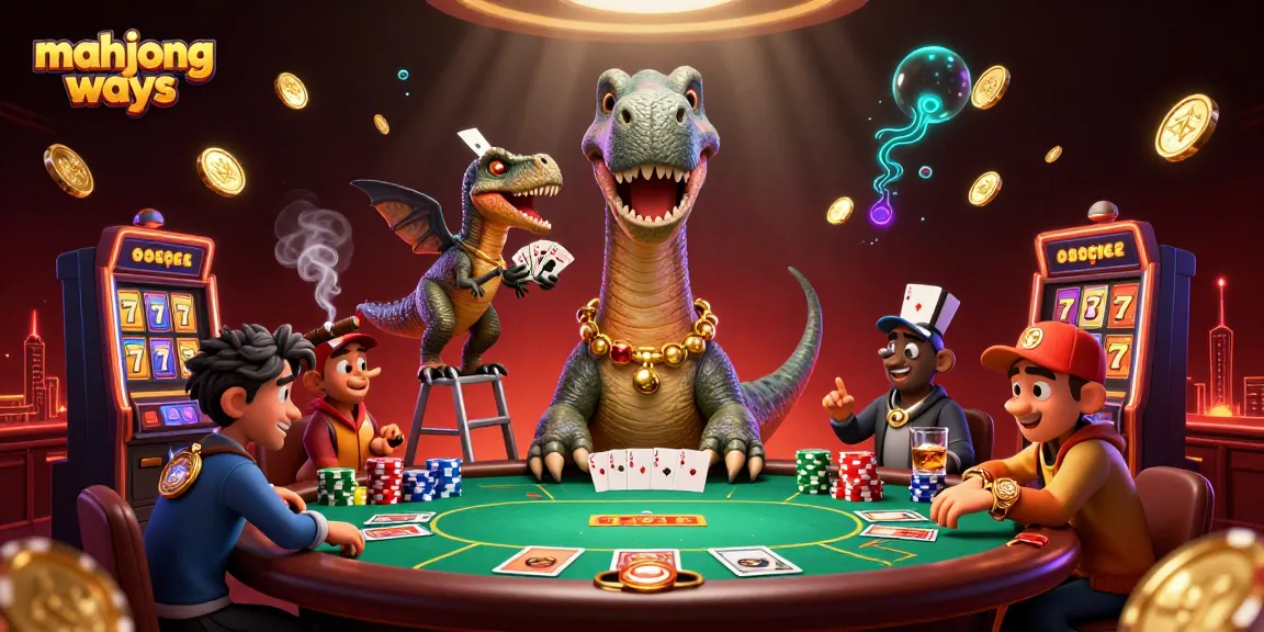 Experience mahjong ways with this eye-catching casino scene featuring colorful poker elements.