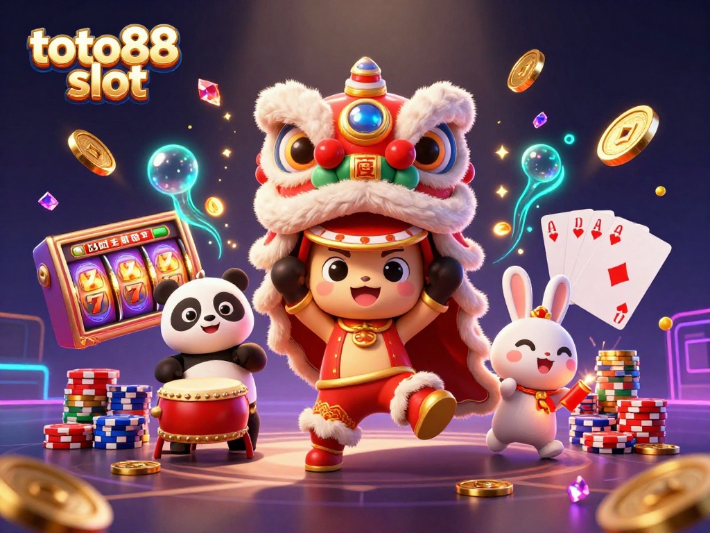 Win big with engaging action in the toto88 slot scene, showcasing dynamic characters and vibrant casino elements.