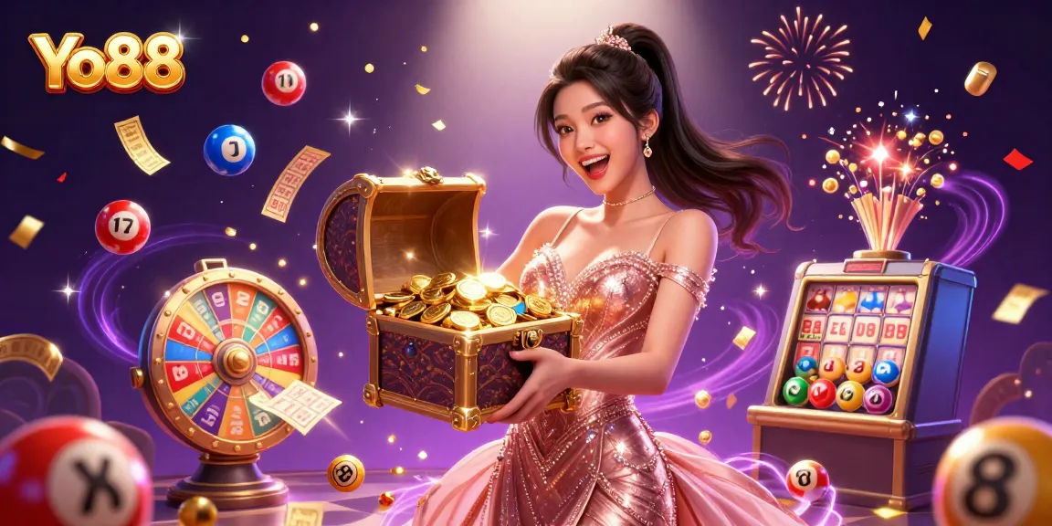 Experience the thrill of winning at Yo88 with vibrant games, golden coins, and dynamic gambling elements.