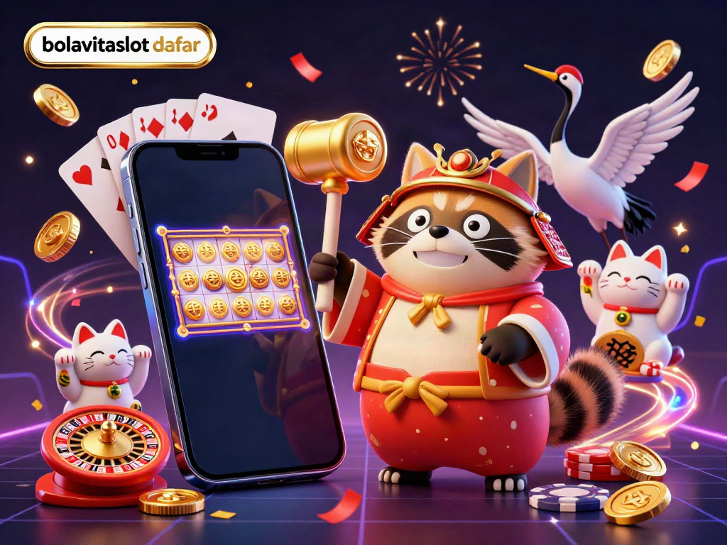 Engage in thrilling games at bolavitaslot daftar with cheerful tanuki and lucky symbols.