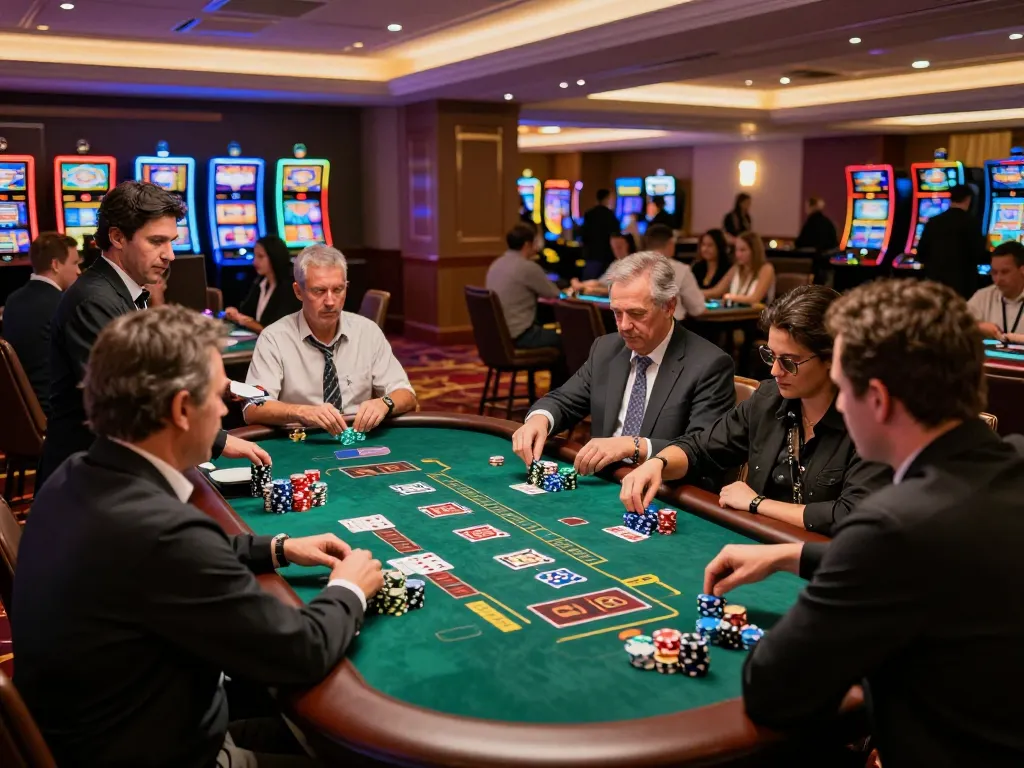 gen-e gamblers enjoying an action-packed blackjack game in a luxurious casino