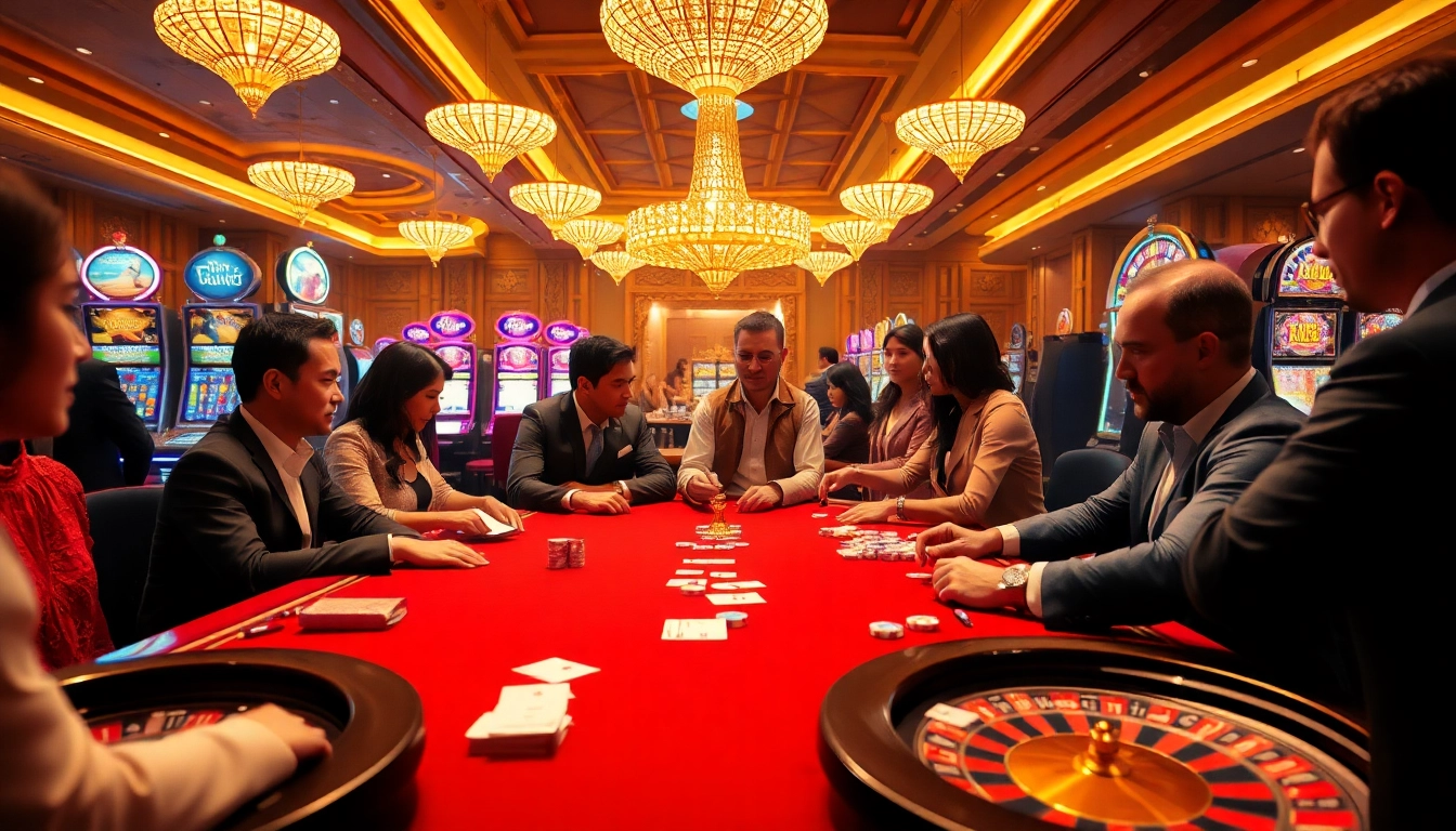 Experience the thrill of rr88 đăng nhập with vibrant casino action featuring poker tables and slot machines.