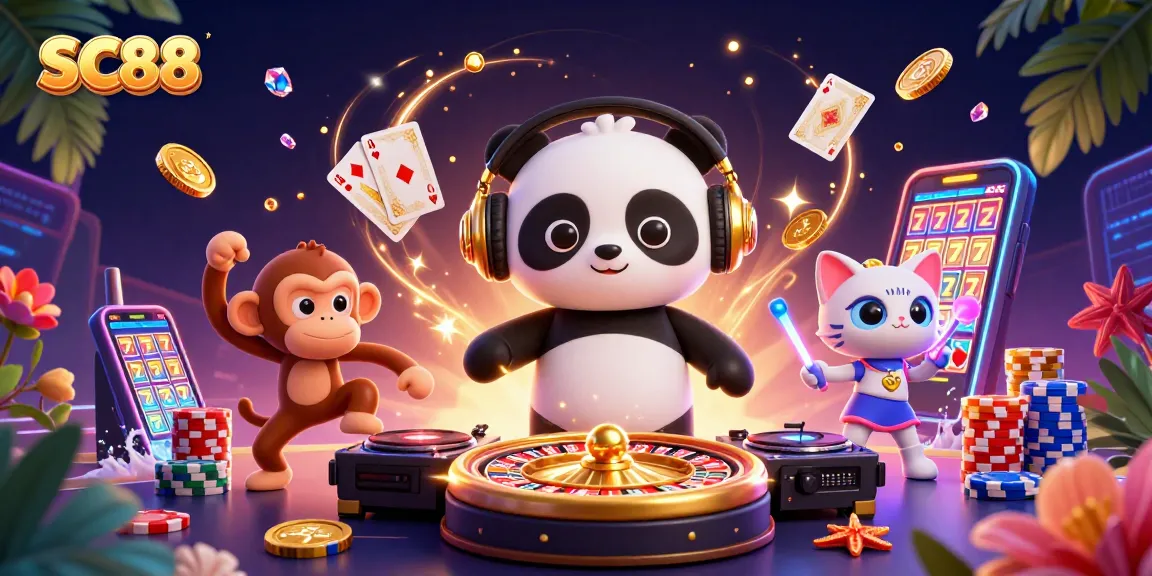 Experience thrilling gameplay at SC88 with a vibrant 3D casino scene packed with action and excitement.