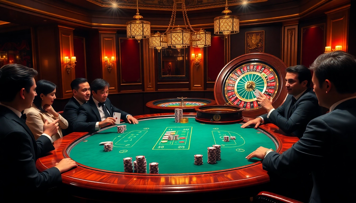 Experience the thrill of high-stakes poker at 123bet’s elegant casino scene with vibrant colors and luxury.