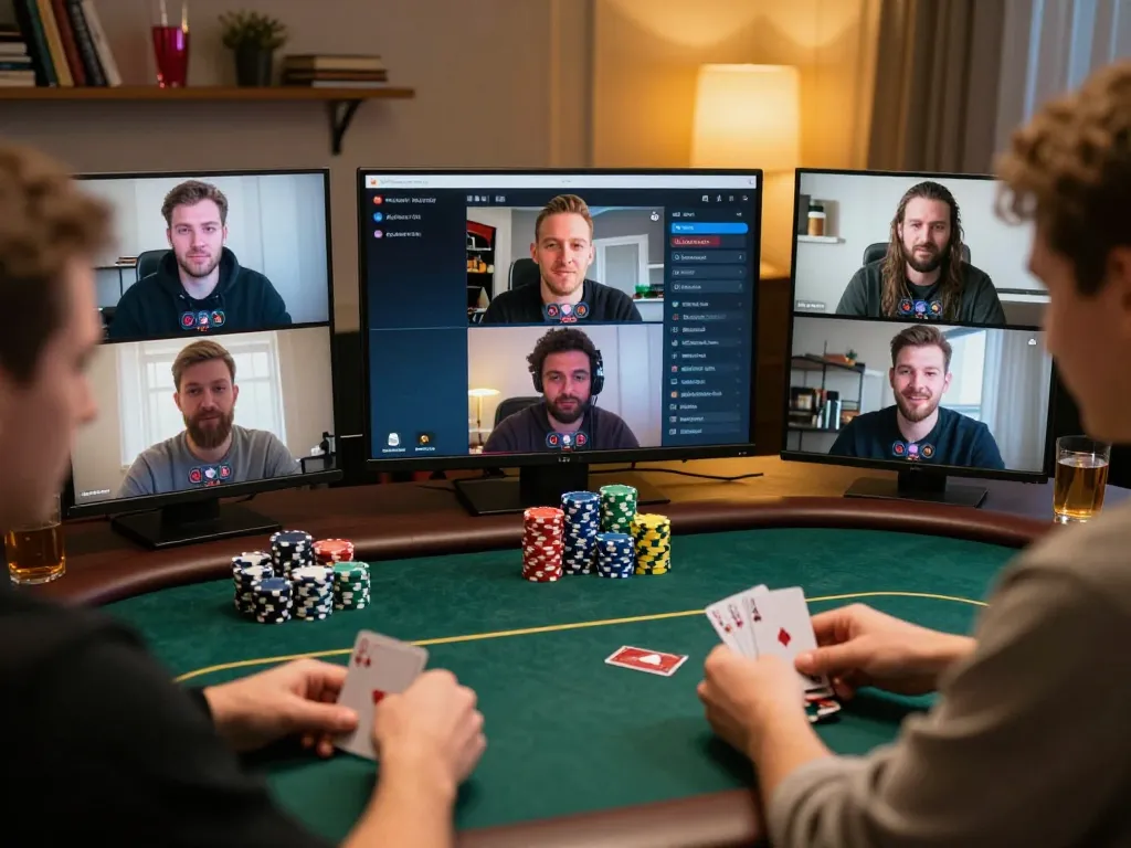 IDCASH88 online poker gameplay engaging players in a lively home setting