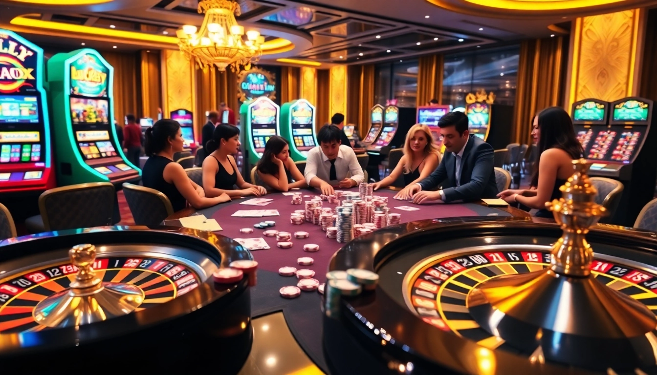 Experience the excitement of winning at https://luckywin.hu.net/ with vibrant casino scenes filled with roulette and poker.