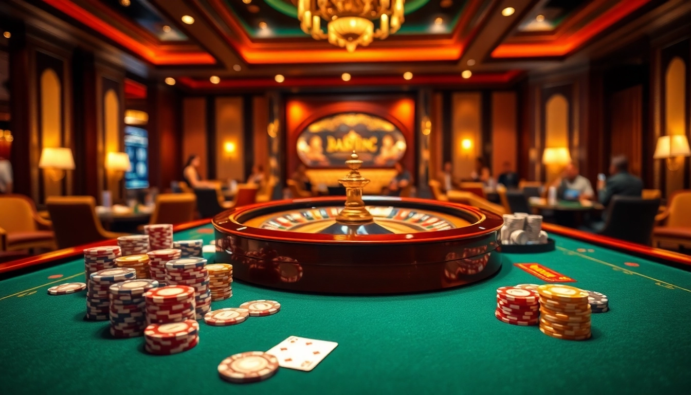 Players engage in high-stakes excitement at https://s8hn.com/, featuring vibrant casino tables and thrilling gambling action.