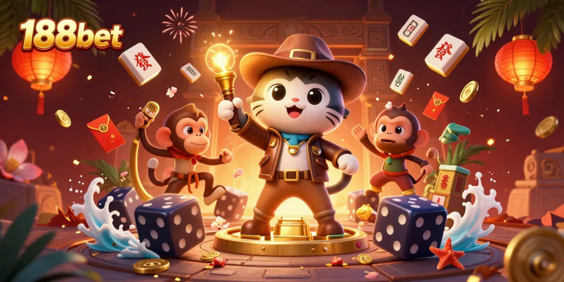 Engage with 188bet's thrilling casino adventures featuring an archaeologist cat uncovering treasures.