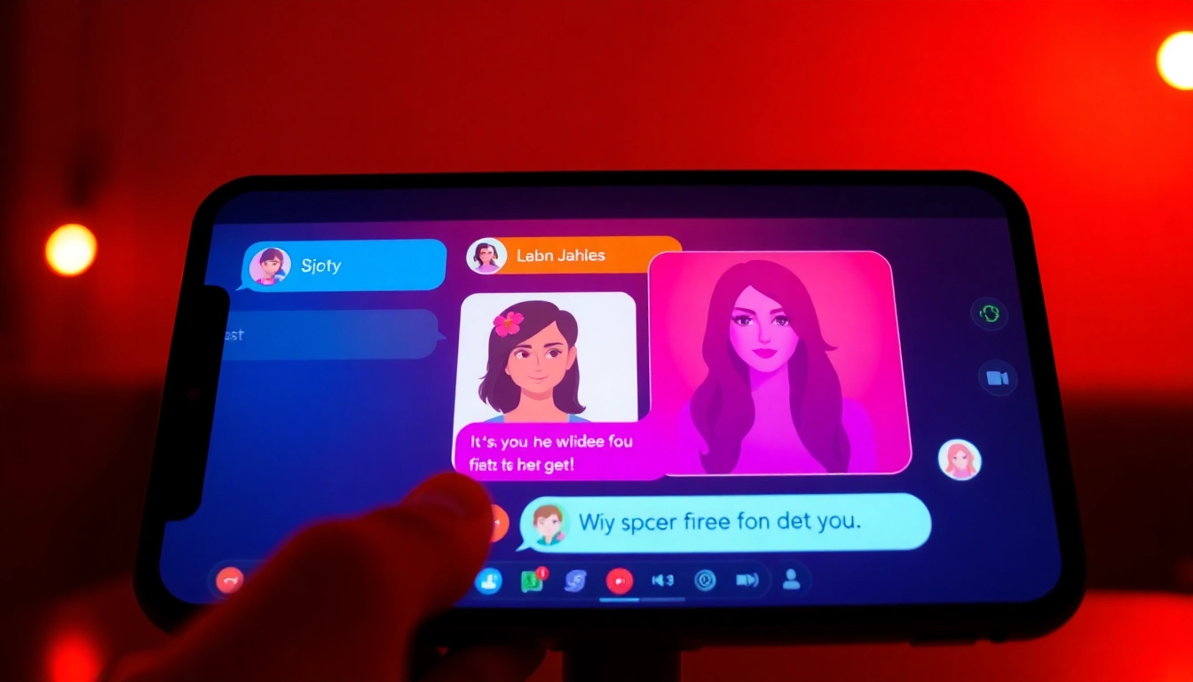 Engaging spicychat digital chat interface with vibrant character avatars for adult-friendly interactions.