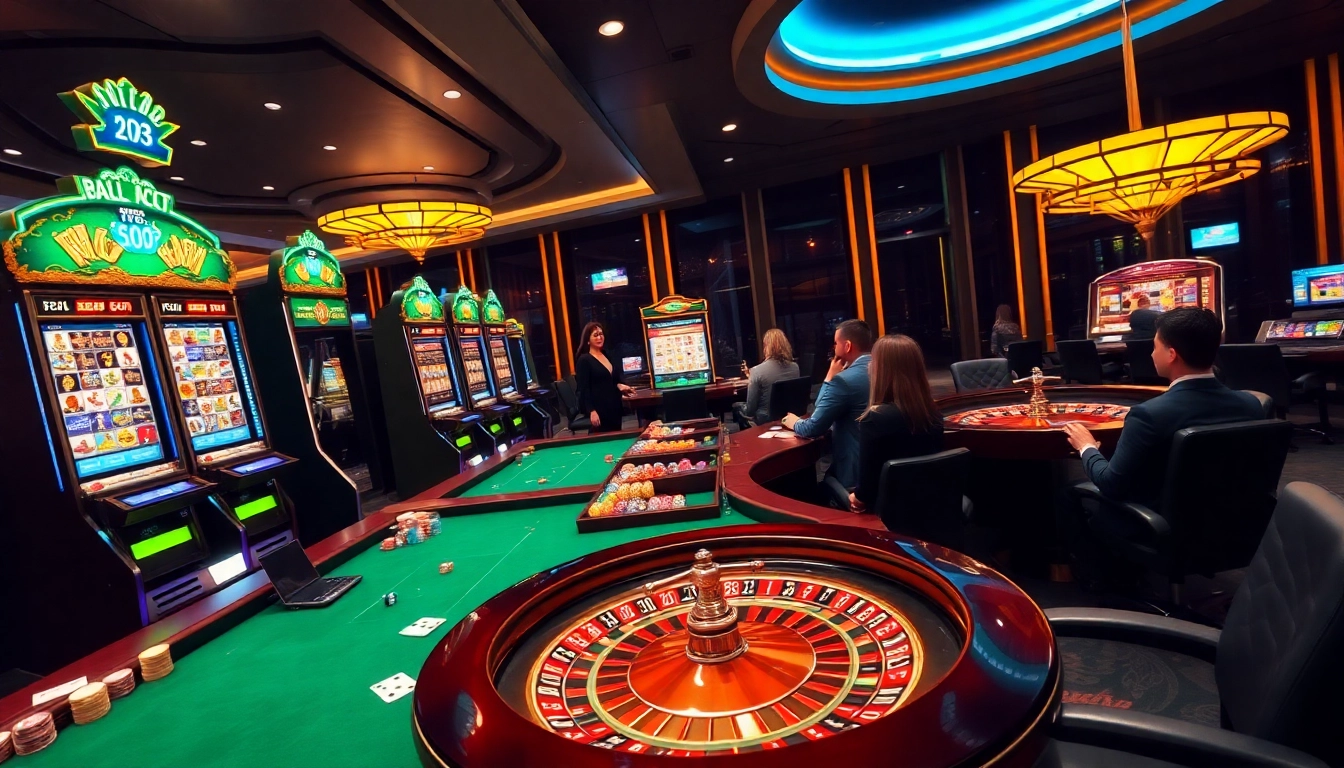 Engaging gameplay at trang chủ xx88 featuring vibrant slot machines and poker tables.