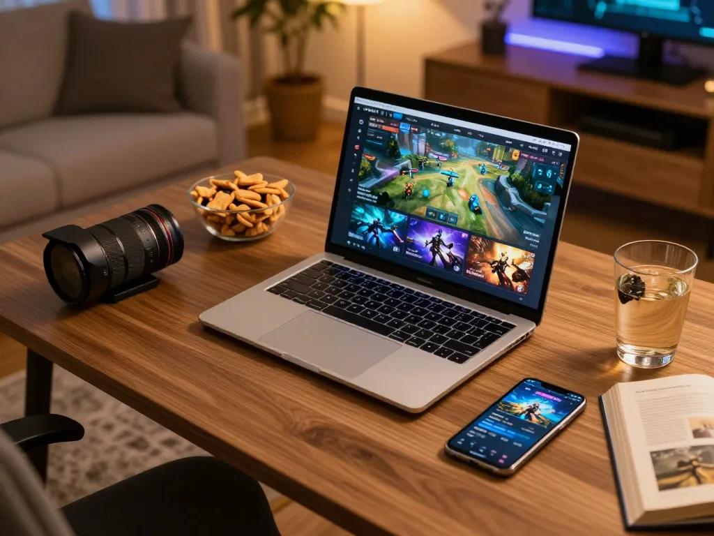 Engaging home gaming setup with PERI11 showing online betting options on a laptop screen.