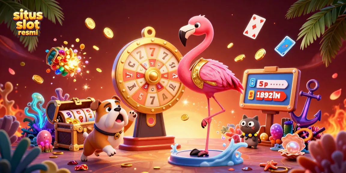 Experience the excitement of situs slot resmi with vibrant slot reels, golden prizes, and a lively game show atmosphere.