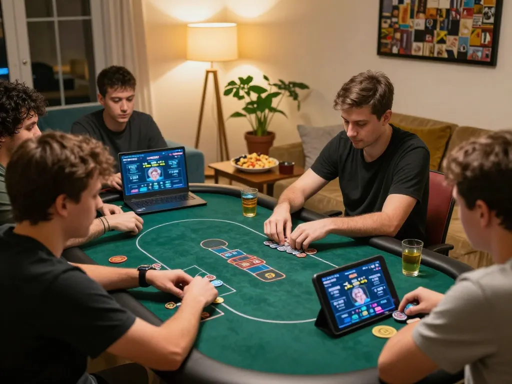 Engaging online poker gameplay at home with uu88 bet showcasing strategy and fun.