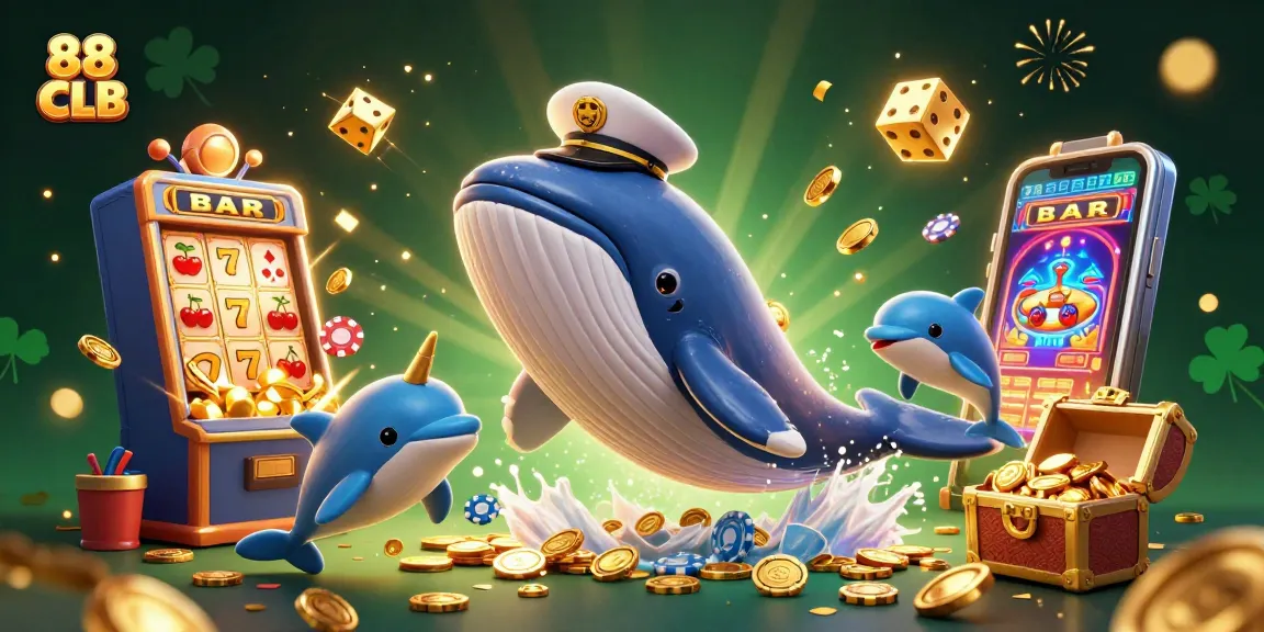 Engage with the thrill of 88 CLB's casino adventures featuring dynamic slot machines and playful marine characters.