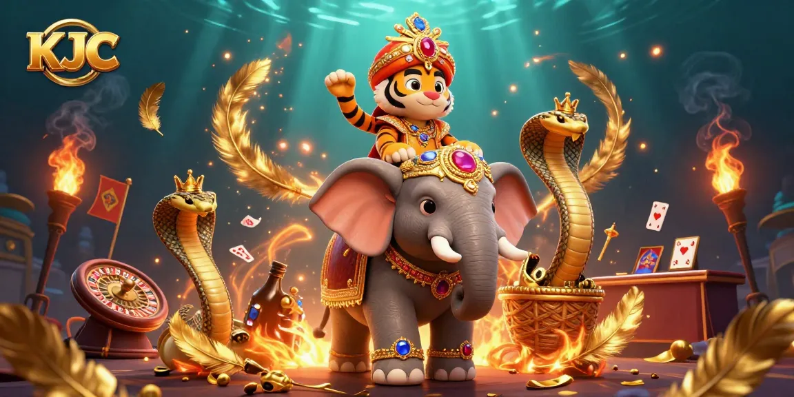 KJC brings excitement to live casino players with a vibrant illustration featuring a majestic Indian tiger and casino elements.