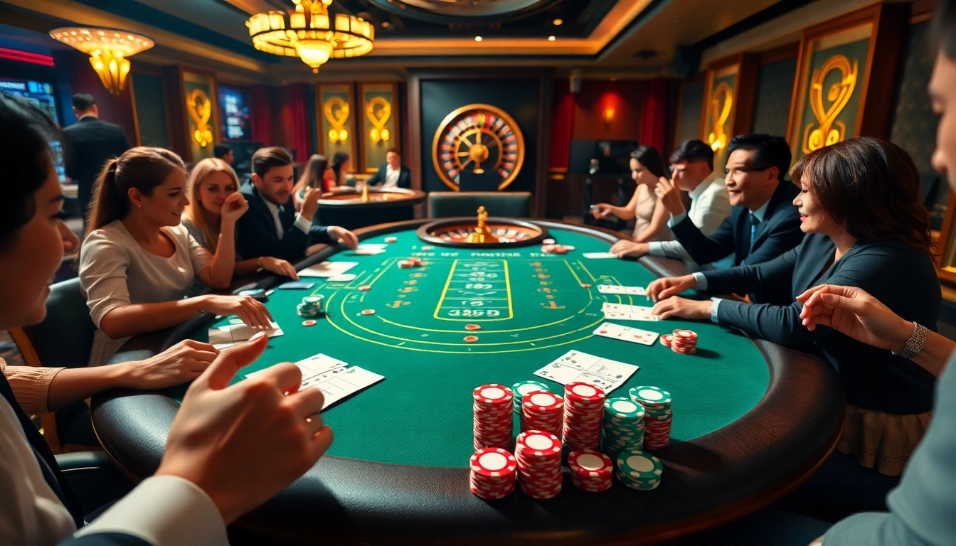 The vibrant action at https://f1686s.com/ featuring a thrilling blackjack game with colorful chips and cards.