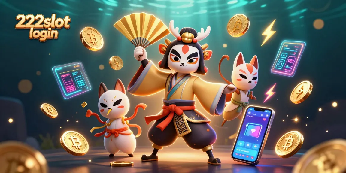 Masuk ke dunia 222slot login dengan ilustrasi karakter kasino yang menakjubkan.