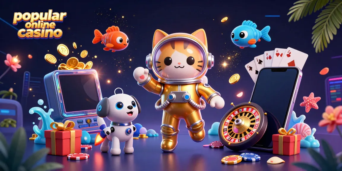 Spin the reels at this popular online casino with a space-themed 3D adventure illustration.