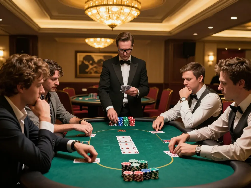 Players engaged in a strategic poker game at xx88, showcasing excitement and professional atmosphere.