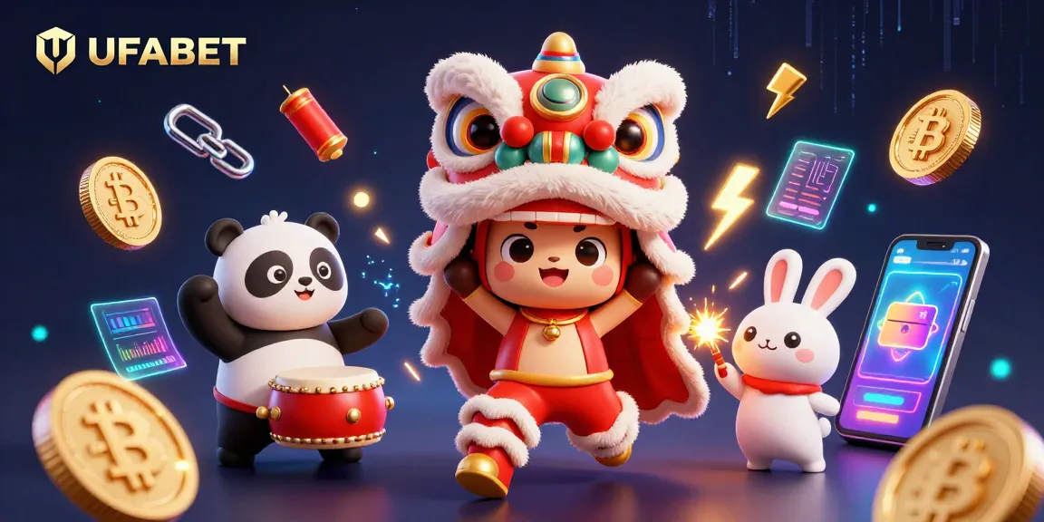 Experience dynamic gambling fun with UFABET's exciting games and vibrant visuals in this captivating illustration.