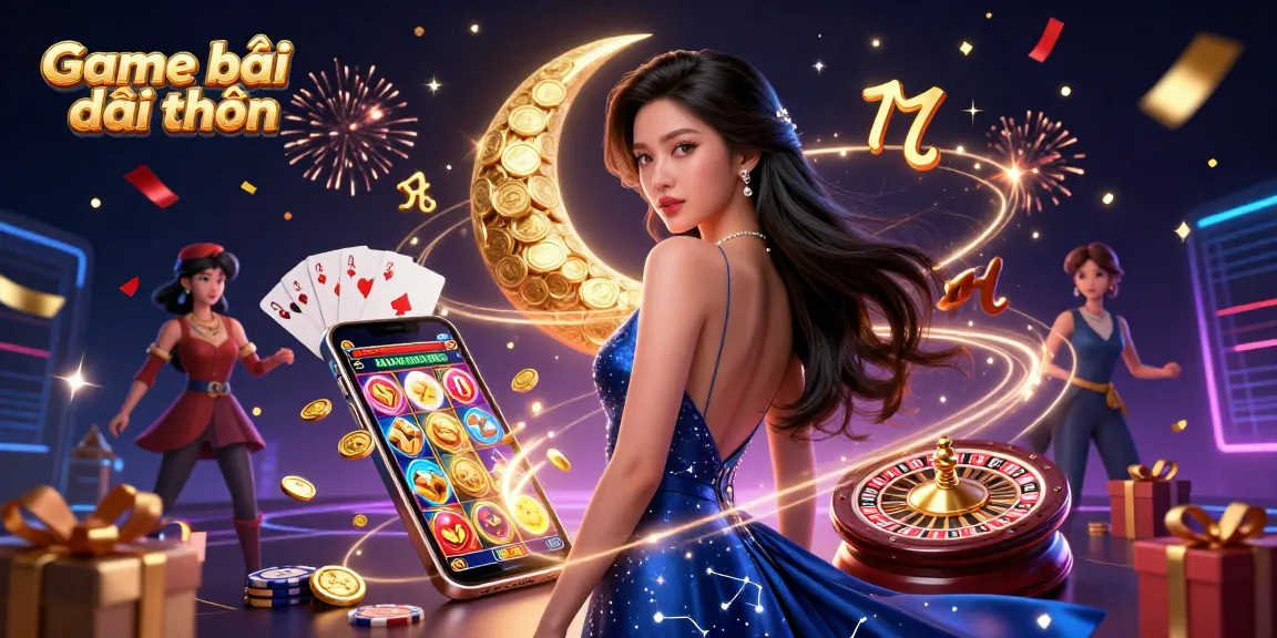 Experience Game bài đổi thưởng with a stunning illustration of an elegant Asian woman in a casino-themed scene.