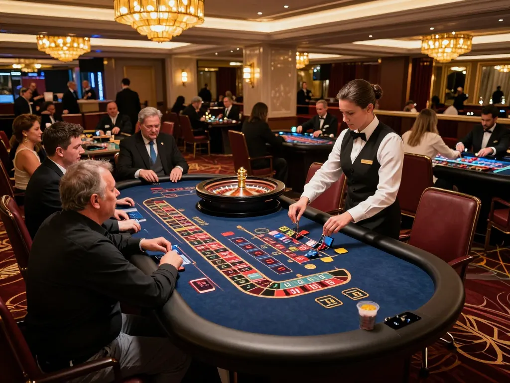 Experience the thrill of betting at fabet's live dealer roulette table in a luxurious casino setting.