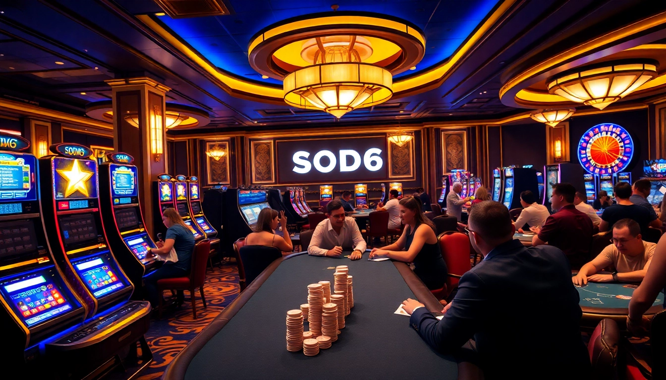 Experience high-stakes gaming at SODO66 with vibrant tables and dynamic slot machines.