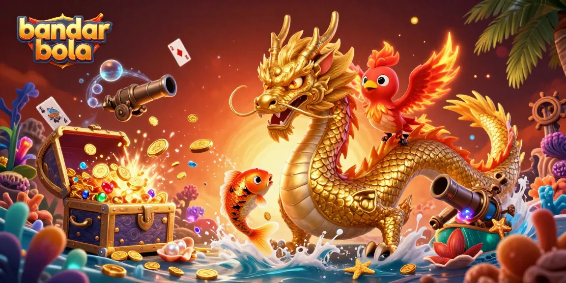 Experience dynamic betting action with bandar bola's vibrant casino scene featuring powerful mythical creatures.