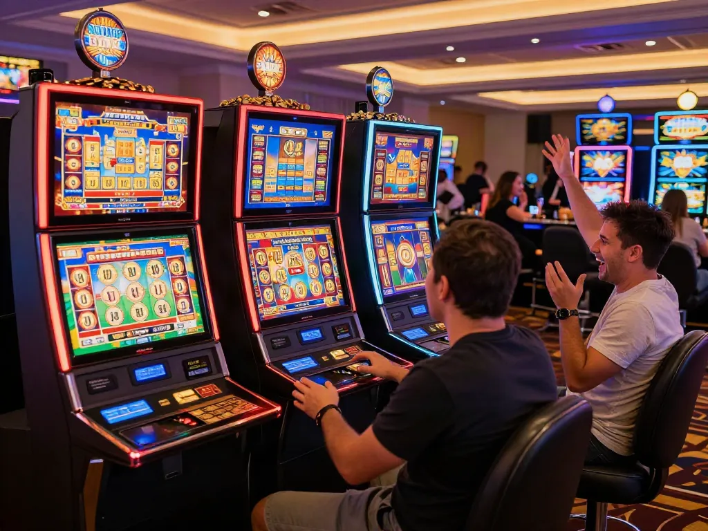 Players enjoying a thrilling slot gacor experience in a lively casino environment.