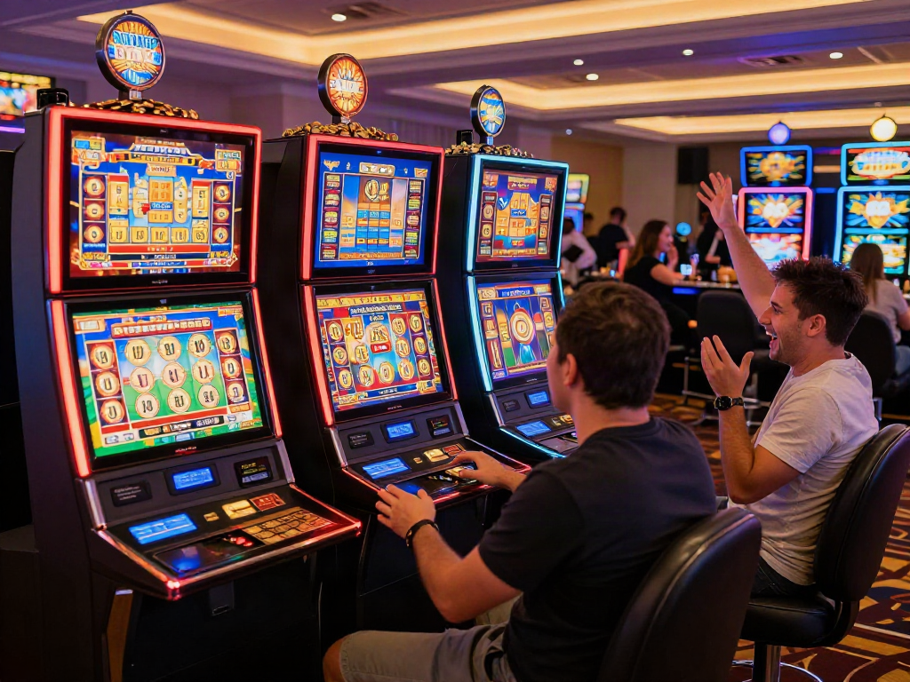 Players enjoying a thrilling slot gacor experience in a lively casino environment.