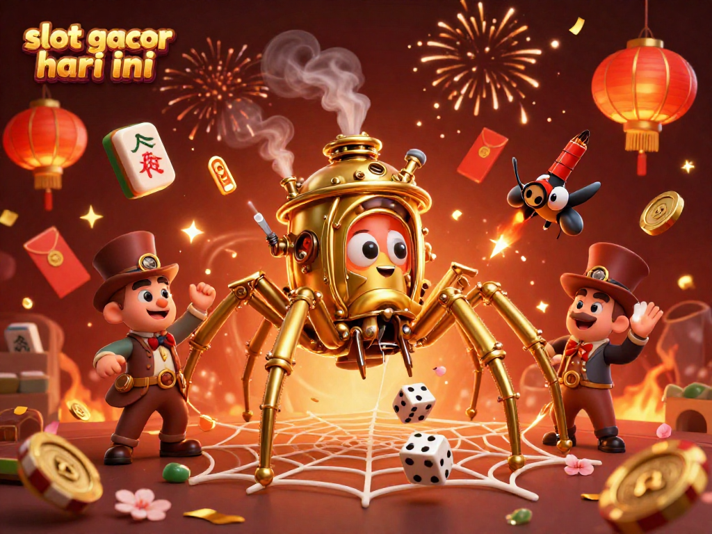 Experience slot gacor hari ini with vibrant 3D characters and dynamic casino elements in a thrilling illustration