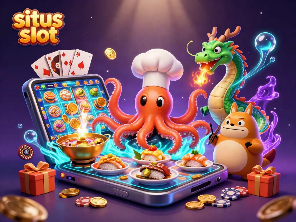 Menangkan permainan di situs slot melalui ilustrasi penuh warna yang menampilkan keajaiban slot online.