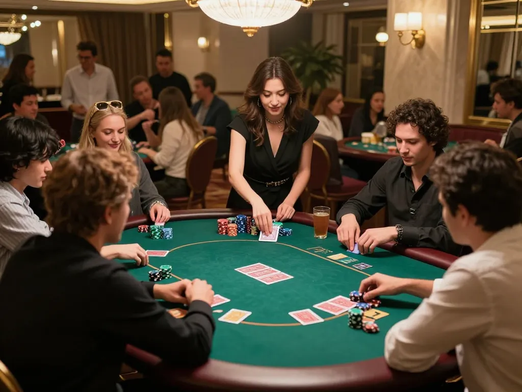 Players strategizing in a thrilling poker game showcasing exciting slot gacor action during a private casino event.